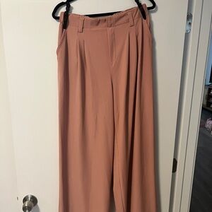 HALARA Pink Wide Leg Pants - Waffle Fabric (never worn)